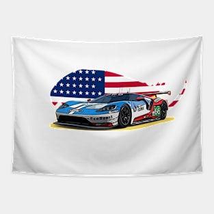 GT Racing USA Print Tapestry