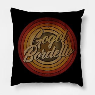 arjunthemaniac,circle vintage retro faded Gogol Bordello Pillow