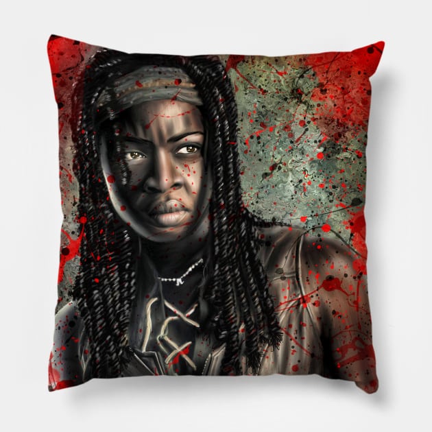 Michonne Red Pillow by EvoComicsInc