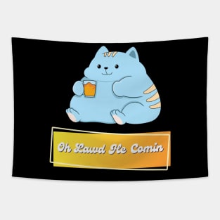 Oh Lawd He Comin Chonk Meme Tapestry