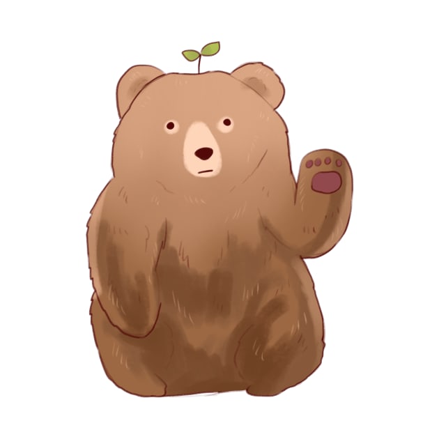 Cute grizzly bear illustration by Mayarart