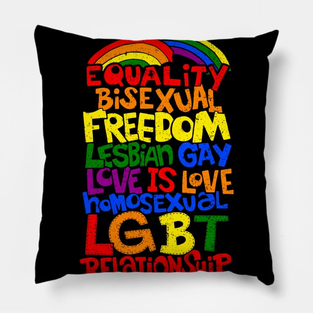 We Are All Human Equality Freedom Come Out Lesbian Gay Bisexual Transgender LGBT Pride Awareness, Gitf Friends Pillow by johnii1422