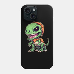 Green Scary Chibi T-Rex Isometric Dinosaur Monster Phone Case