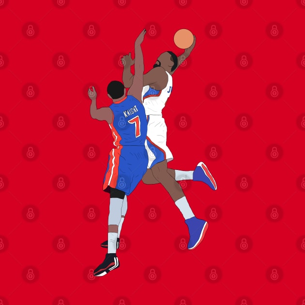 DeAndre Jordan Dunk Over Brandon Knight by rattraptees