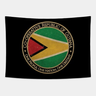 Vintage Co operative Republic of Guyana USA South America United States Flag Tapestry