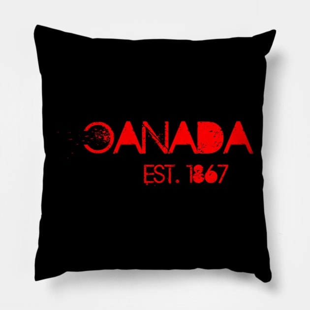 CANADA EST. 1867 - Red Pillow by The Sorceress