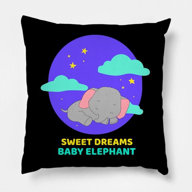 Sweet Dreams Baby Elephant | Cute Baby Pillow by KidsKingdom