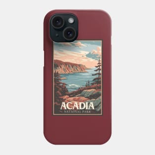 Acadia National Park Vintage Travel Poster Phone Case