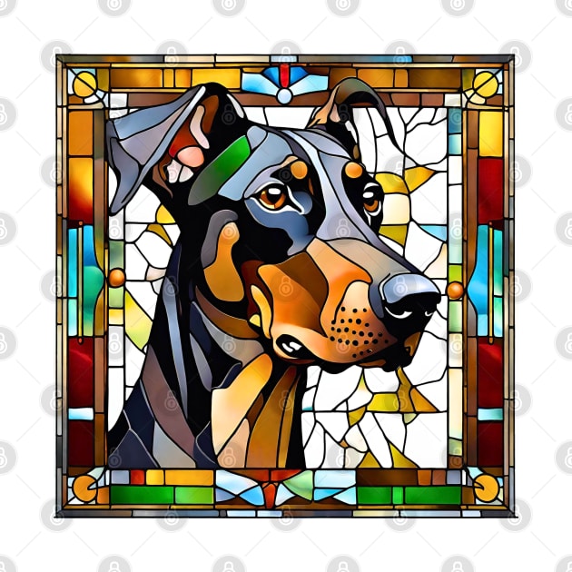 Stained Glass Doberman Pinscher by Doodle and Things