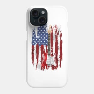 American Flag Guitar Player USA Guitarist Gift Phone Case