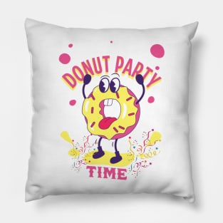 Fun Donut Party Time Pillow