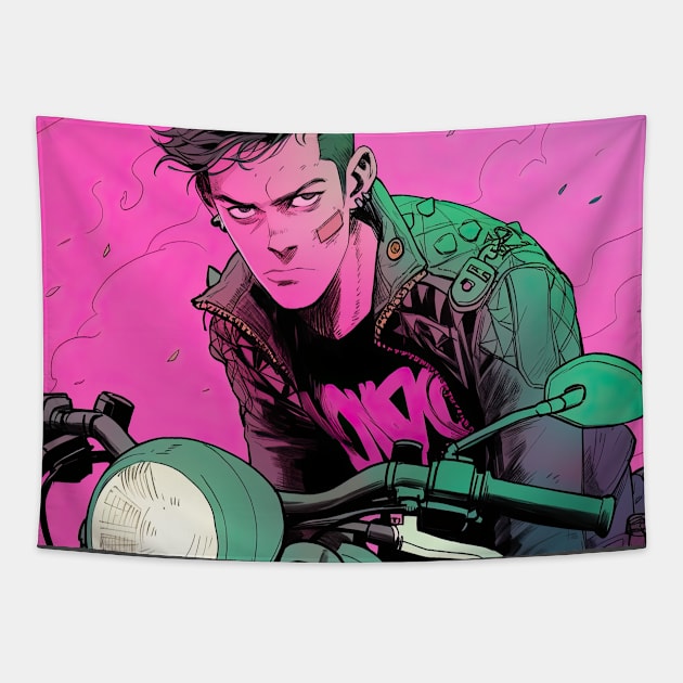 The biker Tapestry by obstinator