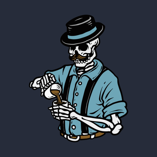 Hipster Skeleton Bartender by SLAG_Creative