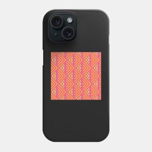 Hot Pink, Lime, and Orange Striped Check Pattern Phone Case