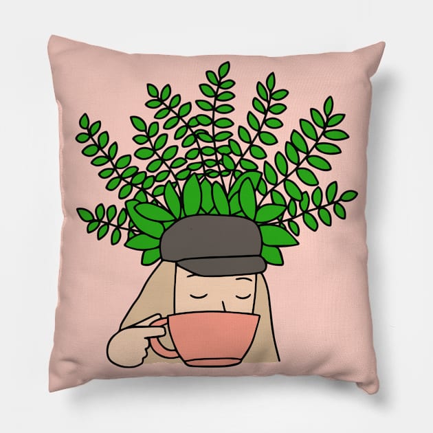 When Coffee Gives you Life Pillow by Ashleigh Green Studios