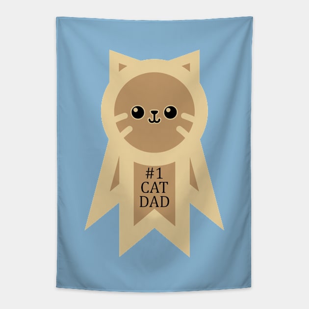 #1 Cat Dad Tapestry by SlothgirlArt