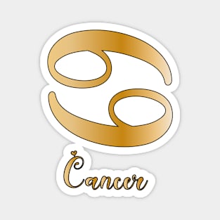 Cancer Zodiac Sign Golden Magnet