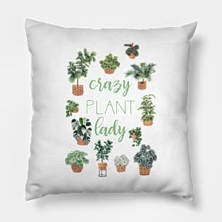 Crazy Plant Lady Illustration Quote Pillow