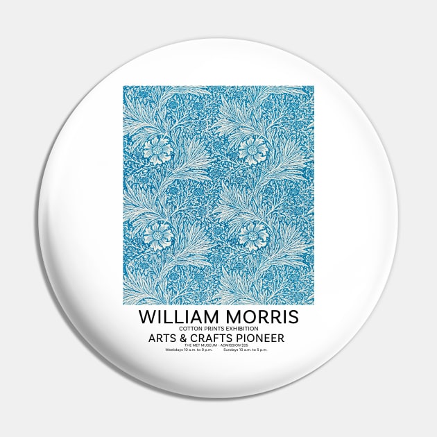 William Morris Textile Design, Exhibition Wall Art, Art Pattern Pin by VanillaArt