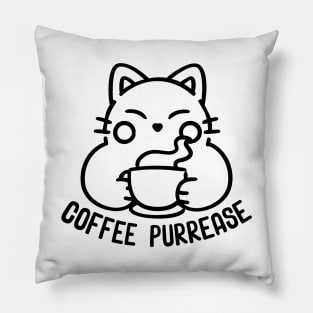 One More Coffee Please Cat by Tobe Fonseca Pillow