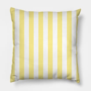 Buttermilk Yellow and White Large Vertical Cabana Tent Stripe Pillow