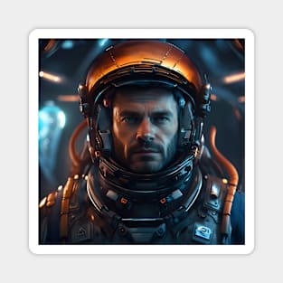 Space Pilot Portrait Magnet