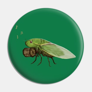 Cicada Playing a Squeezebox Pin