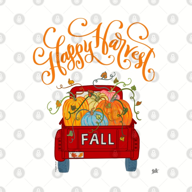 Happy Harvest Fall Season Pumpkin Truck by DoubleBrush