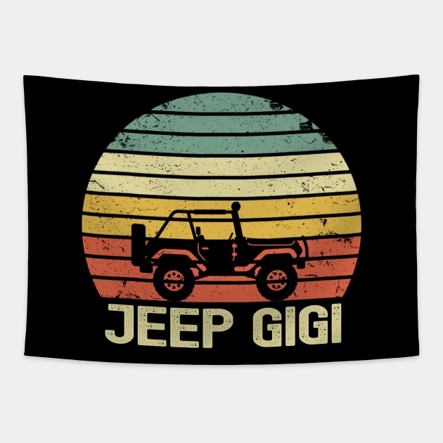 Jeep Gigi Vintage Jeep Retro Jeep Sunset Jeep Tapestry by Liza Canida