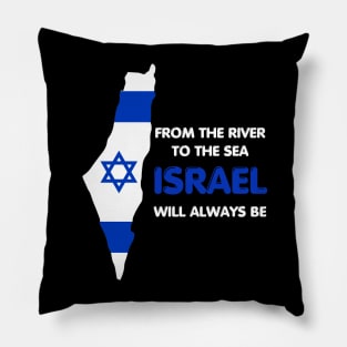 Blue and White  Israel Map, Support Israel Pillow