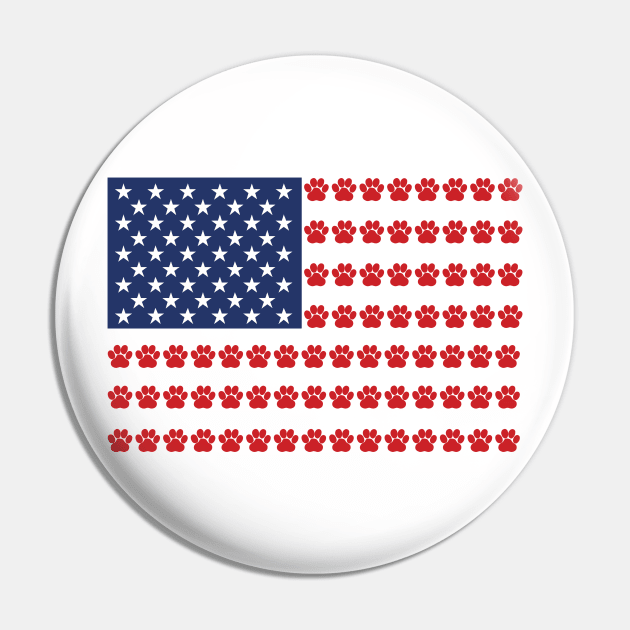 Paw Print American Flag Pin by Venus Complete