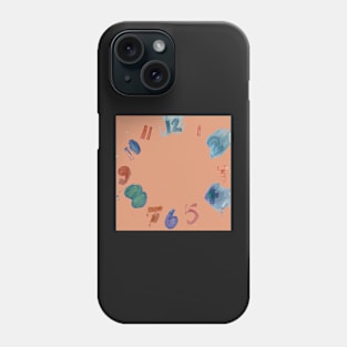 Terracotta clock with numbers watercolor Phone Case