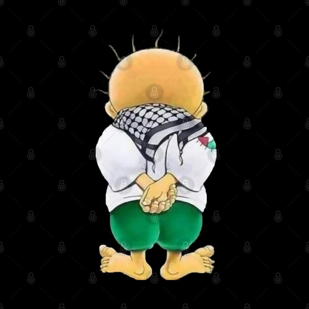 Great Caricature Palestine Handala palestinian flag free by AbirAbd