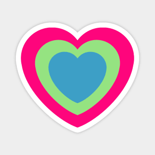 Polysexual Flag Colors as Heart Magnet