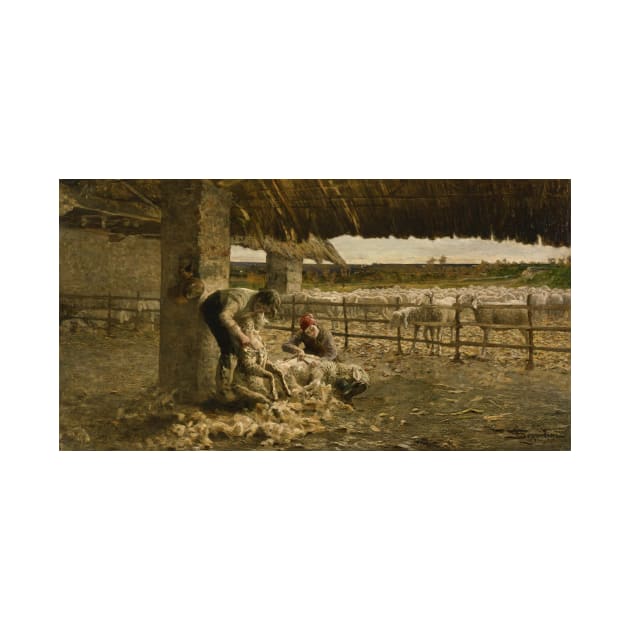 The Sheepshearing by Giovanni Segantini by Classic Art Stall