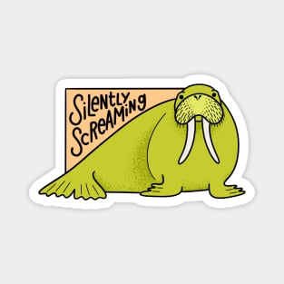 Silently Screaming Walrus Magnet