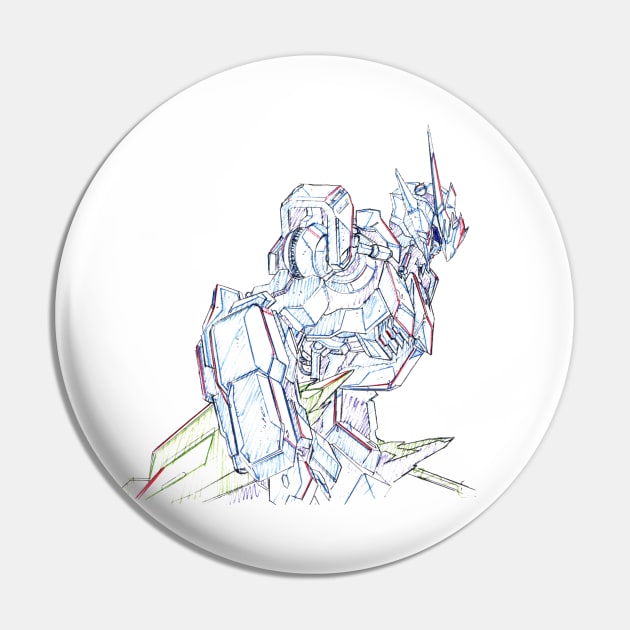 Barbatos Gundam Standby Sketch Pin by Pakyu Pashion