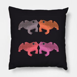 Bullfrog Buddies (Coral Midnight) Pillow