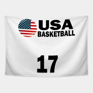 USA Basketball Number 17 T-shirt Design Tapestry