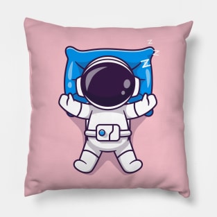 Cute Astronaut Sleeping On Pillow Cartoon Pillow