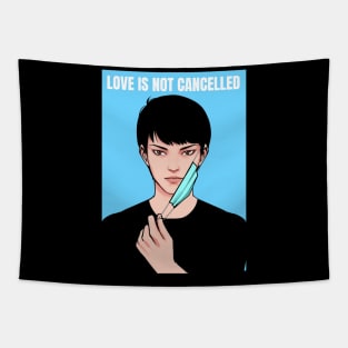 Love is not cancelled couple - boy Tapestry