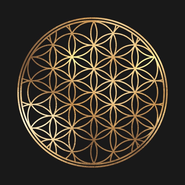 Flower of Life, Faux Gold Foil by PixDezines