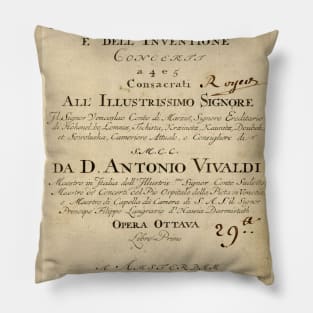 Vivaldi | Original handwritten cover by Antonio Vivaldi | The four Seasons Pillow