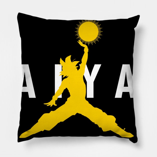 Saiyan Jumpman | Yellow Pillow by Vizewls