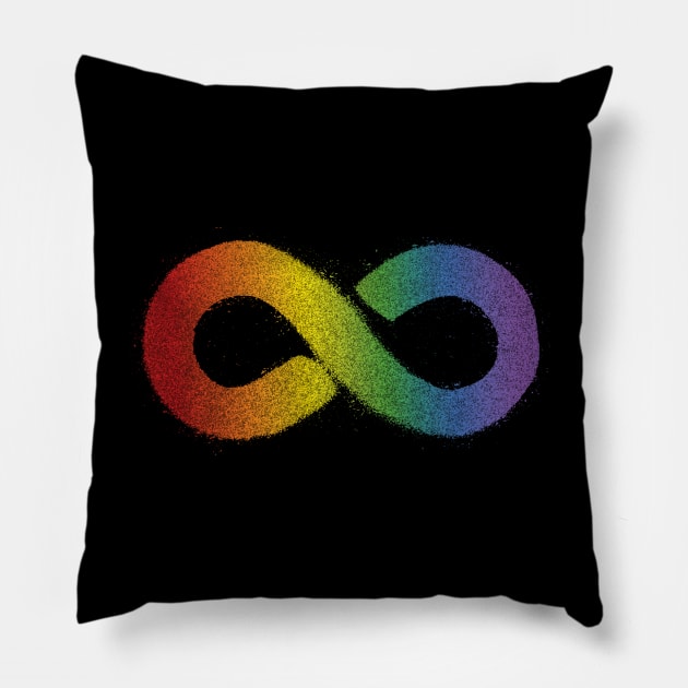 Rainbow Infinity Symbol | Autism Pride Sticker | Neurodiversity Pillow by BlueWaveTshirts