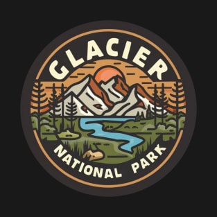 Glacier National Park Travel Sticker T-Shirt