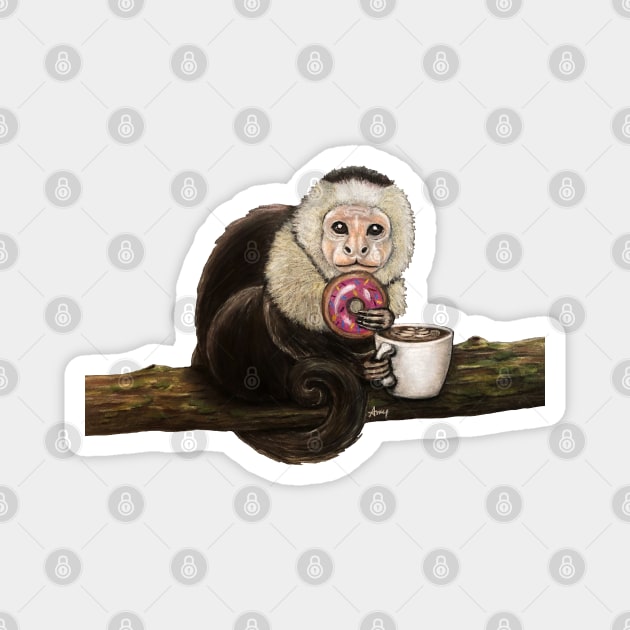"Capuchin Cappuccino" - Java Jungle collection Magnet by GardenPartyArt