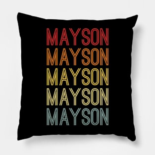 Mayson Name Vintage Retro Pattern Pillow