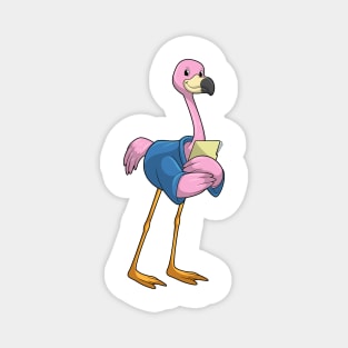 Flamingo as Secretary with Notepad Magnet