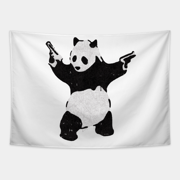 BANKSY Armed Panda with Guns Banksy Tapestry TeePublic